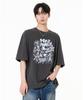 MOZMOZ Punch Pigment Oversized Short Sleeve T-Shirt Charcoal