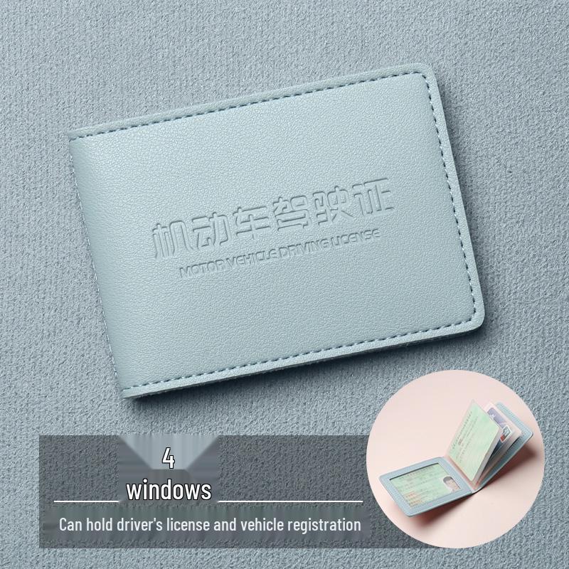 Men's 2025 Style Two-in-One Motor Vehicle License Leather Cover and Card Holder