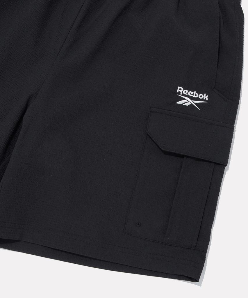 Reebok Seersucker Cargo Shorts - Black