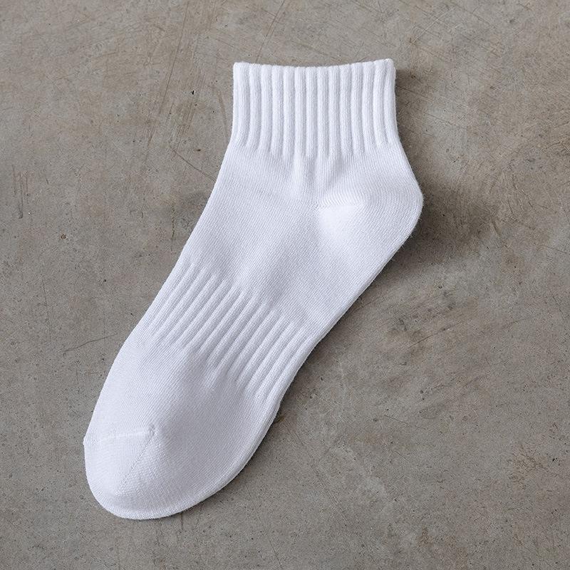 Men's Socks, Mid-calf Socks, Towel Soles, Sports Socks, White Basketball, Thickened, Breathable, Sweat-absorbing, Pure Cotton Running Socks