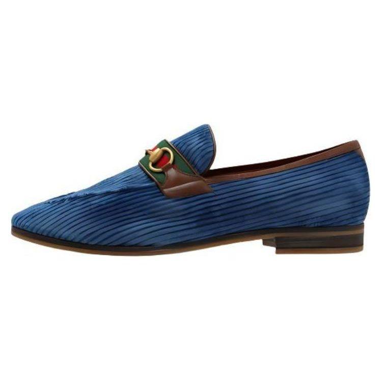 Gucci Horsebit Loafers Men's Blue 759474 FACIR 4257