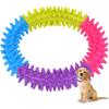 Anillo Mordedor Espinoso de Cachorro de Colores – Juguete de Goma Duradero para la Dentición de Perros Pequeños, Divertido para Masticar y Jugar Interactivamente con Cachorros