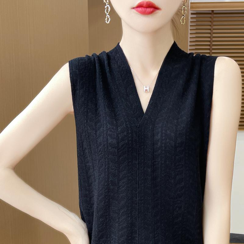 Dámská kašmírová vesta Qinghe kašmír 50% vlna 50% hedvábí Dámská podzimní a zimní kašmírová vesta měkká a hřejivá