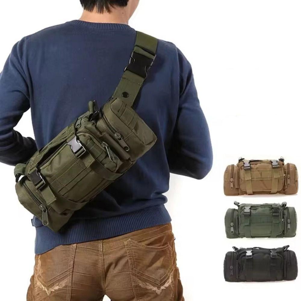 

Waterproof Outdoor Portable Backpack Large Capacity 3P Chest Bag Men Molle Waist Pack Unisex зелений