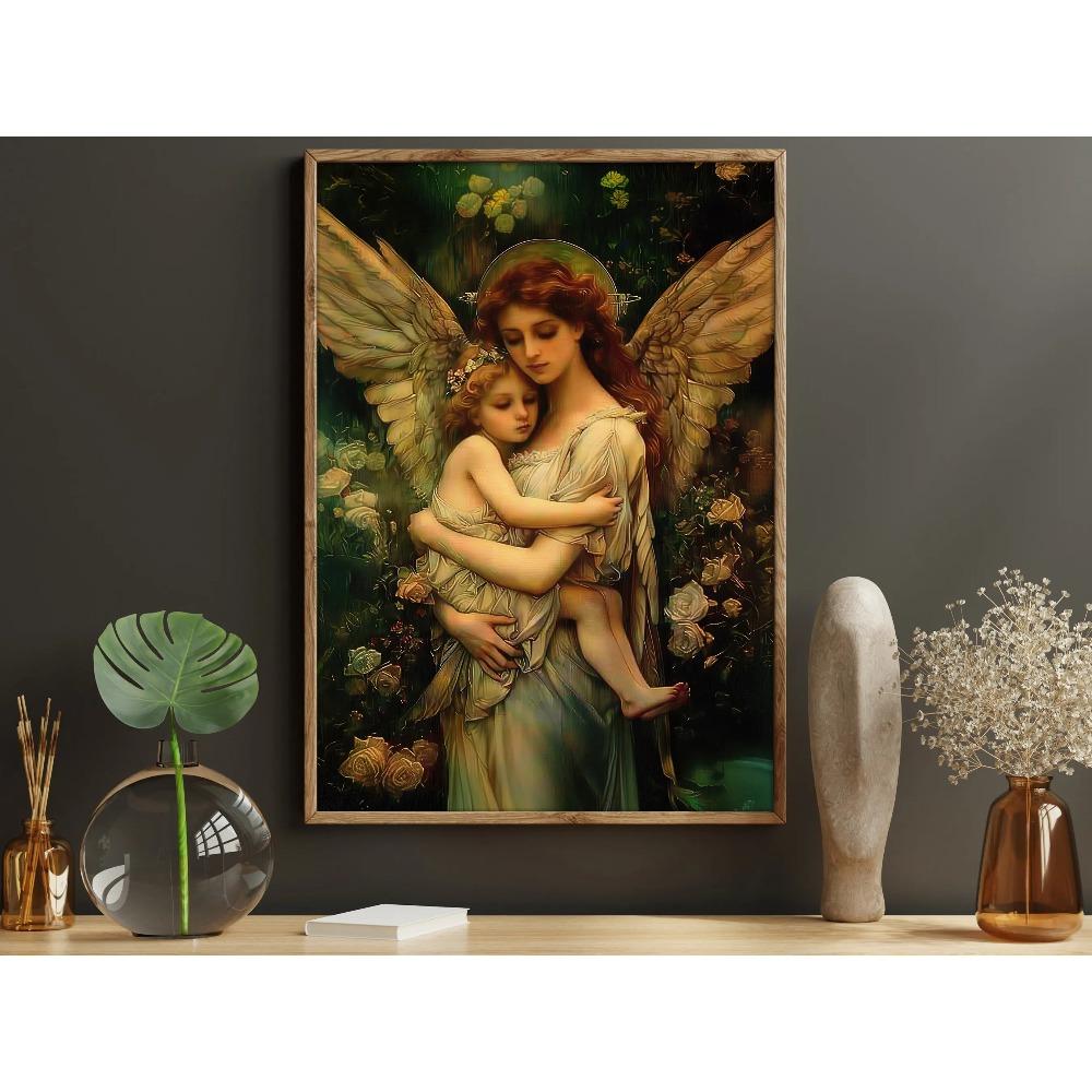 Vintage Catholic Poster Print Jesus Wall Art Holy Mother Maria Canvas Painting Living Room Bedroom Decoration