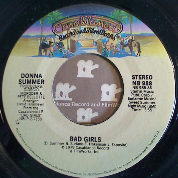 

7inch Record DONNA SUMMER - Bad Girls NB988 Casablanca 1979 US Soul/Funk Used