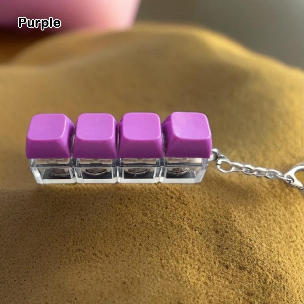 Funny Diy Keycaps Keyboard Fidget Stress Relief Finger Button 4-button Shaft Tester with Keychain Finger Keycaps Work Office