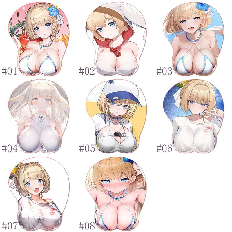 Anime 3D Mouse Pad B_Browndust2 Justia Silicone Titty MousePad Sexy Boobs Oppai B_Brown D_Dust 2 Wrist Support Mouse Mat