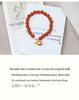 Festliches Damenarmband aus rotem Achat und Chalcedon mit Glöckchen - Chinesische Hanfu-Stil Accessoires