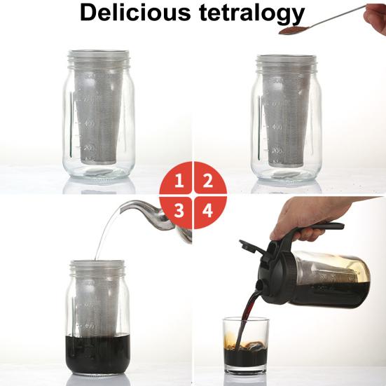 Glass Pitcher with Lid And Handle 32/64oz Wide Mouth Mason Jar Leak-proof Water Pitcher Creamer Container for Juice Coffee Tea