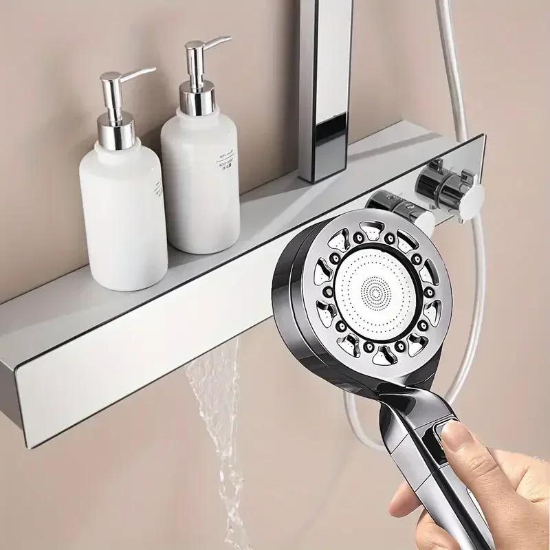 Upgraded Multi-function Boost Filter Shower Head Shower Accessories Bathroom Shower Nozzle Bath Sprayer One-button Switch