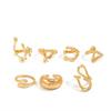 Ingemark 7Pcs/Set Creative Irregular Open Adjustable Rings for Women New Trend Vintage Gold Color Lava Rings Couple Jewelry Gift