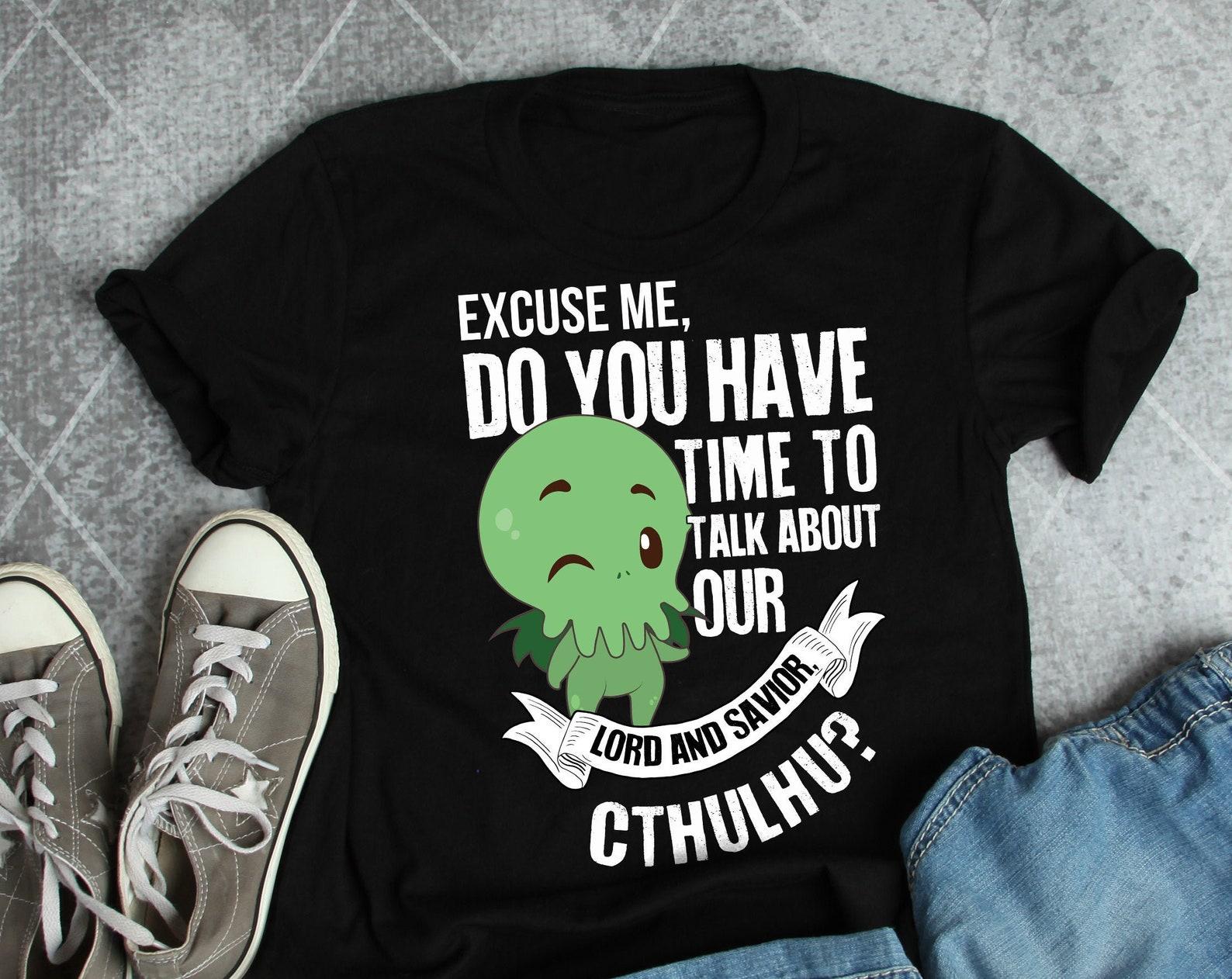 Cthulhu Shirt, , , Cute HP Lovecraft Gift, Horror Lover Tshirt, Lovecraftian T-shirt, Octopus, Kraken, Sea Monster, Halloween, Nerd 100