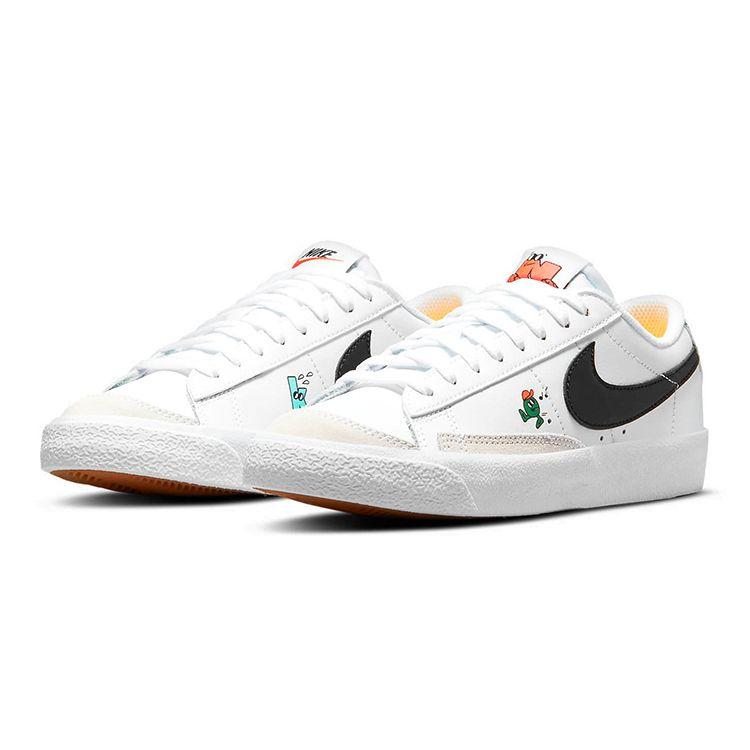 Nike Blazer Low '77 GS Die Welt ist dein Spielplatz Weiß Schwarz Helles Karmesin Stadiongrün DJ5201-106