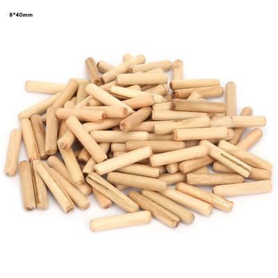 1 Pack Woodworking Round Fluted Wood Wooden Craft Dowel Pins (8 * 40mm )