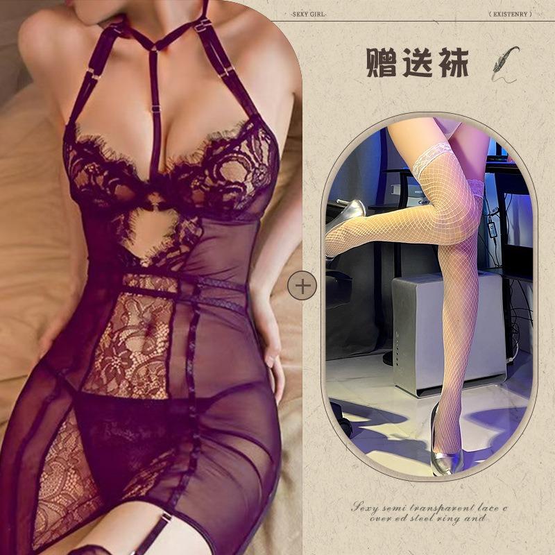 Night listening incense new sexy underwear mesh perspective uniform seduction women tight tulle lace sexy suit 238