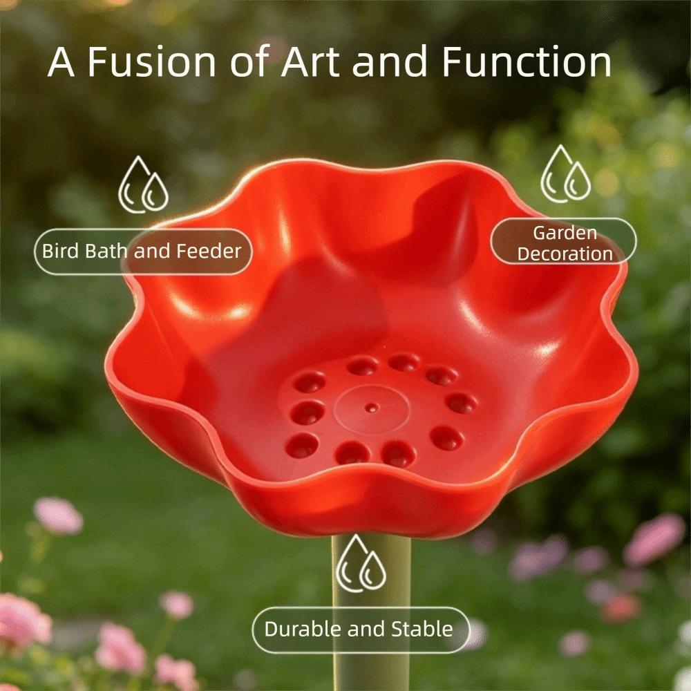 Plastic Flower Shape Garden Birdbath Detachable Butterfly Drinking Tray Bee Drinking Bowl  Outdoor