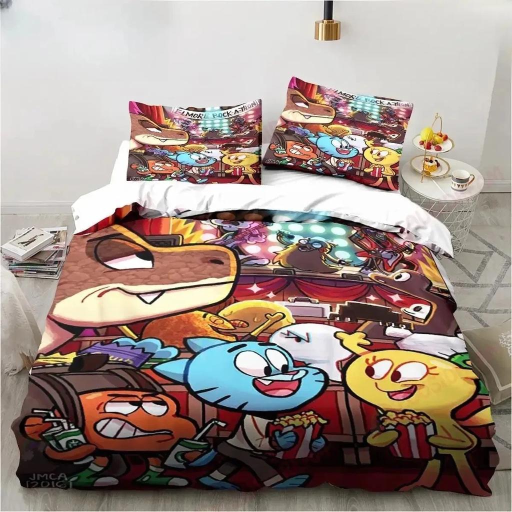New Carton The Amazing World Gumbal Beding Set Bedrom Soft Modern Bedspreads Comefortable Soft Duvet Cover Comfortable Quilt Cover Pilowcase