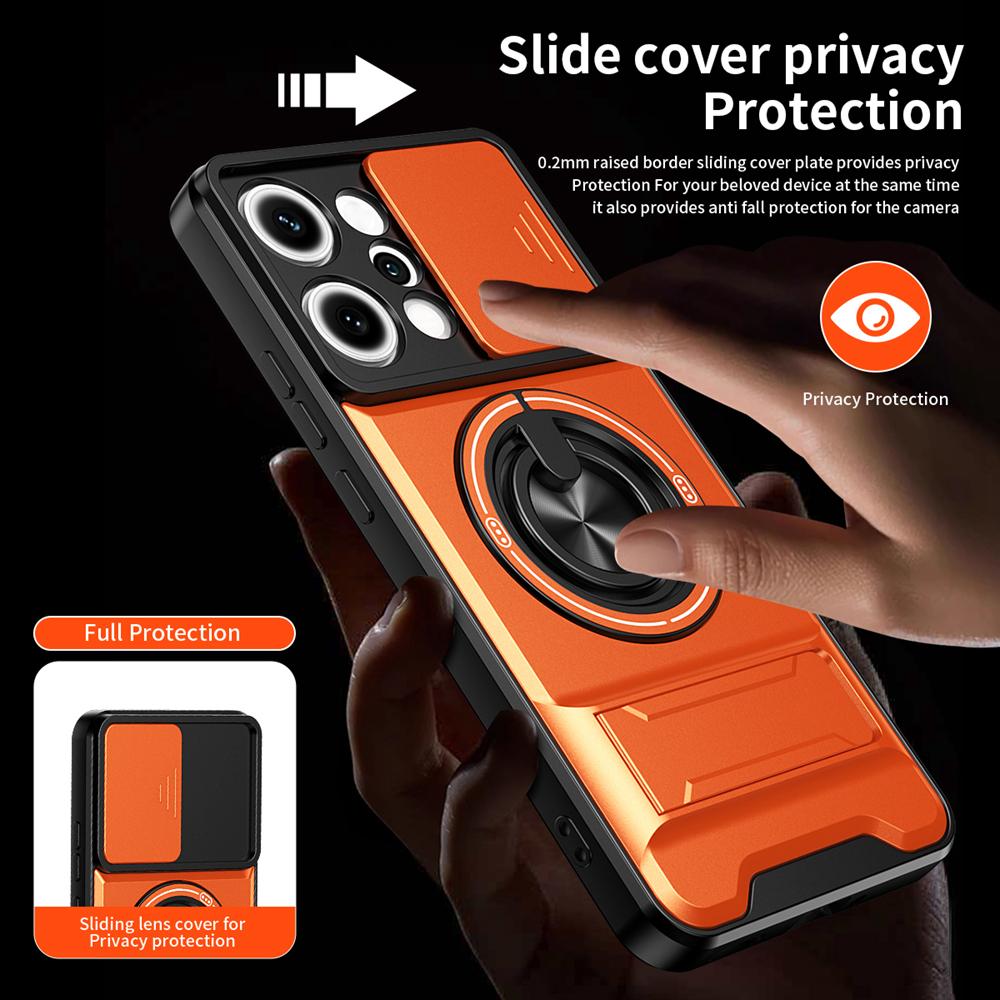 KEYSION Magnetic Phone Case for OPPO Reno14 Pro 5G Reno14 F 5G Slide Camera Protection Upright Kickstand Ring Shockproof Cover
