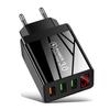 30W Quick Charge 3.0 LED Display 3 Ports USB Phone Charger Fast Charging For iPhone 12 Pro Samsung S20 Chargers EU Wall Adapter
