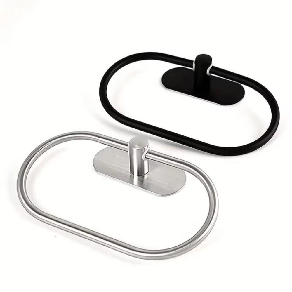 Wall Mounted Towel Ring Hook Rustproof Self-adhesive Towel Holder Hand Towel Holder  Bedroom Use