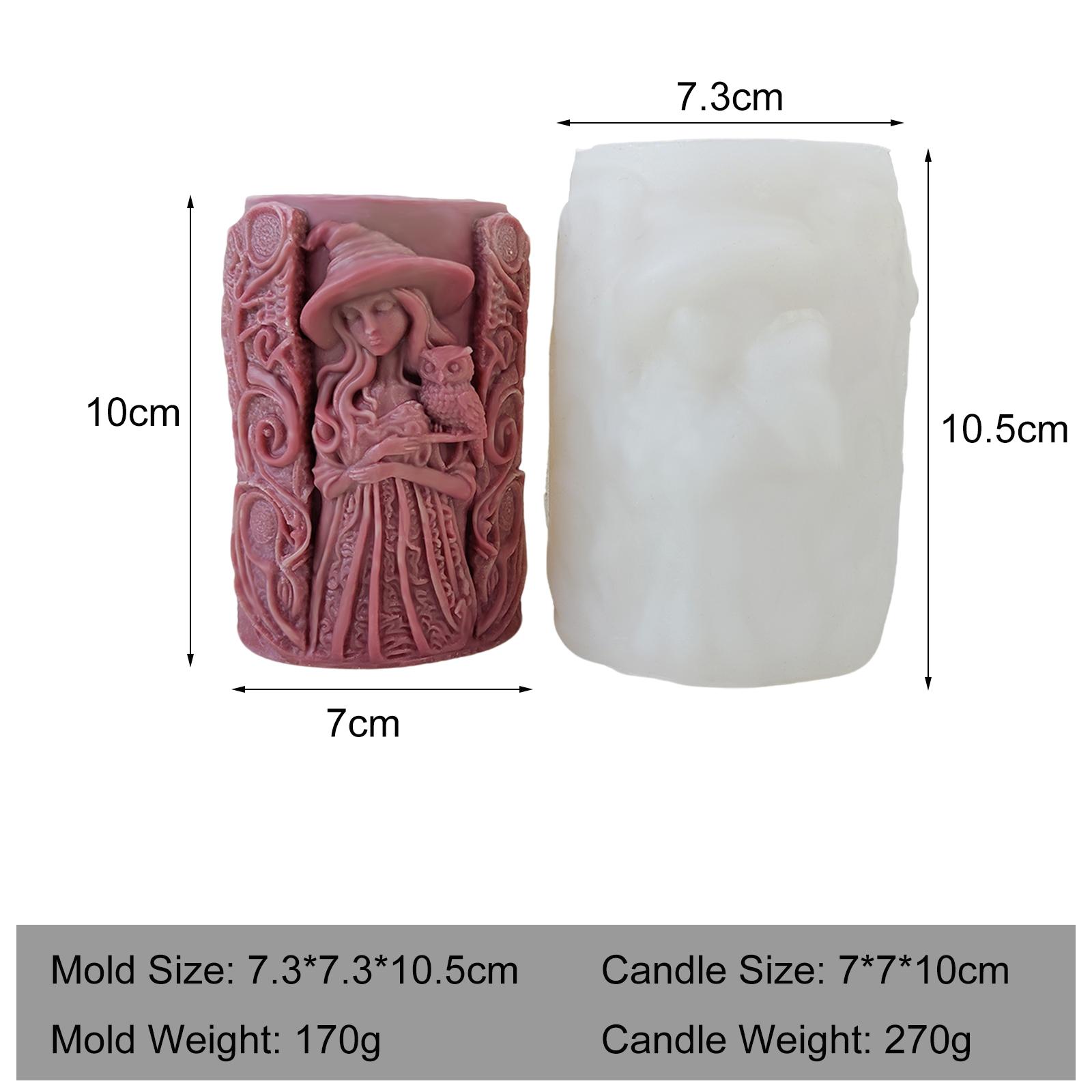 

3D Рельєфний Череп Відьми Циліндр Силіконова Форма для Свічок Хелловін Ароматична Свічка Гіпс Смола Форма DIY Матеріали для Виготовлення Свічок