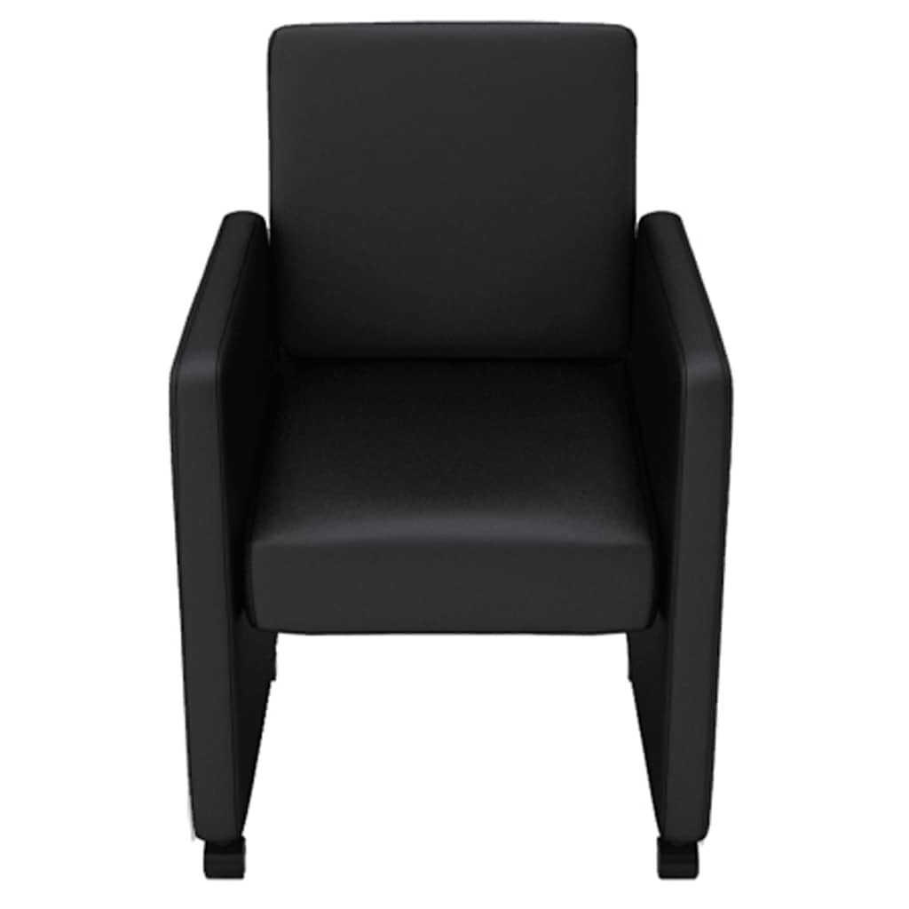Dining Chairs Set of 6 Black Faux Leather