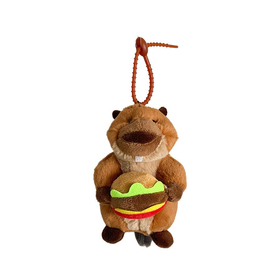 Cartoon Cheese Marmot Doll Plush Toy Hamburger Bread Little Mouse Food Doll Bag Hanging Gift