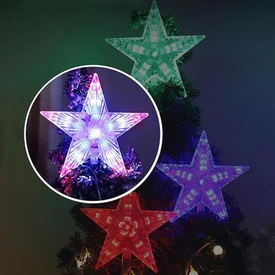 LED Pentagram Light Christmas Tree Top LED Light 2024 Christmas Luminous Transparent Decorative Light Line Length US Plug