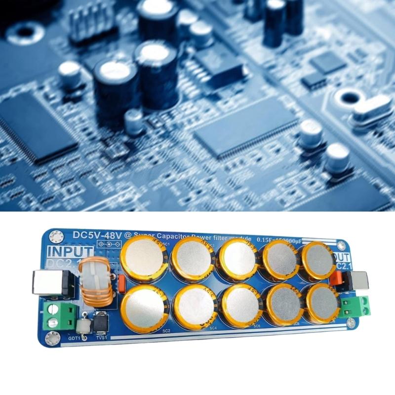 5V-48V 10A Supercapacitor Filter Board  Linears Switching for Headphone Amplifier