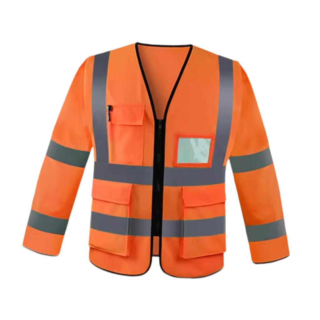 Reflective Vest Clothing Long Sleeved for Men Women Comfortable High Visibility Vest for Security Paving Traffic Landscaping
