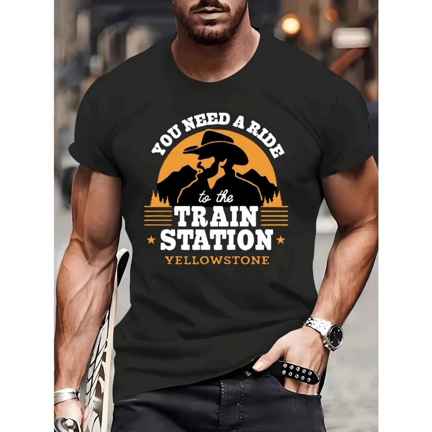 

You Need A Ride To The Train Station Yellowstone T-shirt Men and Women Summer Cotton Clothing Casual Fashion Short Sleeved Tee XXXXXL чорний