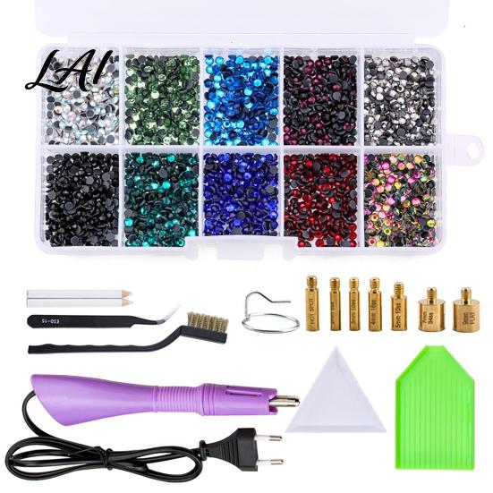 Professional Hotfix Rhinestone Applicator Kit with 7 Tips Hot Fix Setter Flatback Wand Tool for DIY Clothing Fabric Craft Projects Shoes Bags Easy