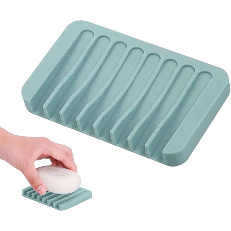 Colorful Silicone Soap Dish and Draining Organizer – No Installation Required, Perfect for Bathroom Accessories