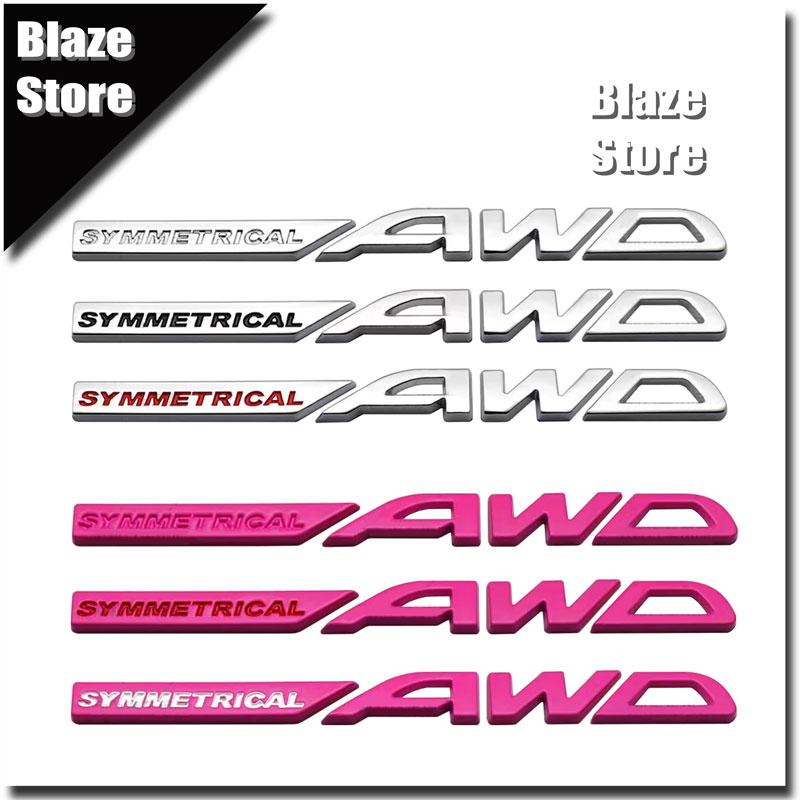 3D Metal Symmetrical AWD Badge Car Tailgate Car Sticker For BRZ XV Outback Forester Asahi Panther WRX Impreza