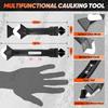 LMETJMA Silicone Caulking Tool Kit 3 in 1 Caulk Grout Removal Tool Sealant Finishing Scraper with Stainless Steelhead