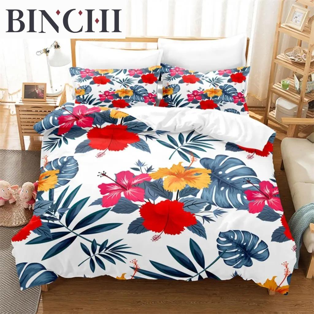 Schöne Blumen Bettwäsche Kollektion Blumen Bettbezug Kollektion 3D Bettwäsche Digitaldruck Queen Size Modisches Design