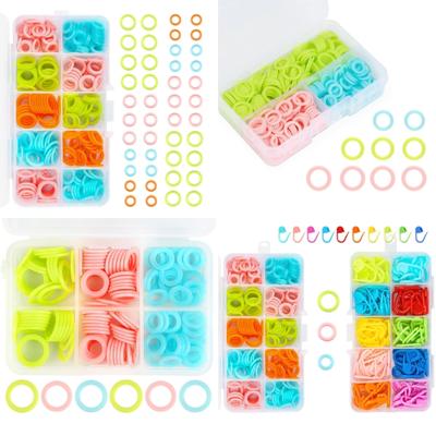 5 Box Crochet Rings Knitting Markers Stitching Markers Easy To Use Marker Rings Locking Stitching Markers for Knitting