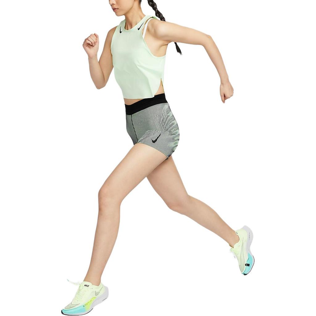 Nike Aeroswift Dri-Fit Adv Striped Quick-Dry Logo Mid-Rise Running Shorts Women Shorts Black FN3272-014