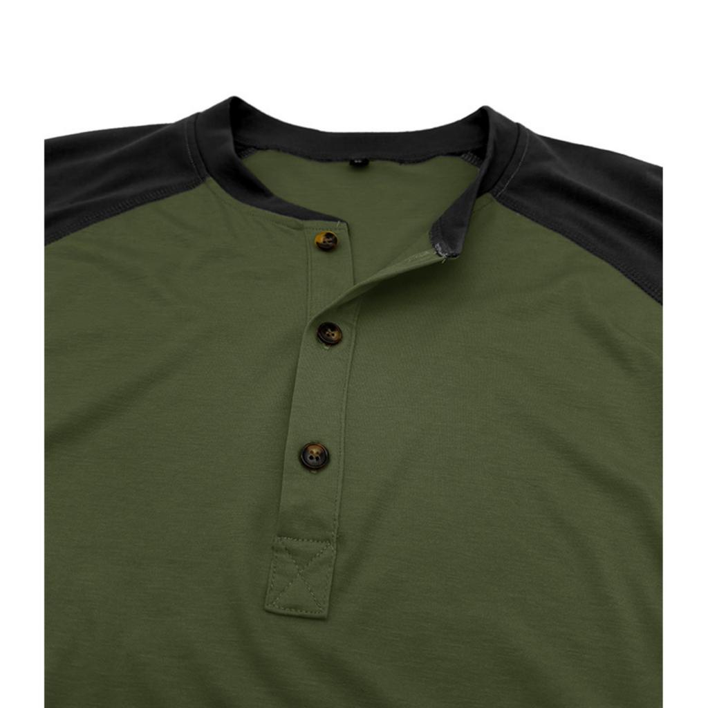 Men's Casual Sporty Color-blocked Top, Men's Round-neck Long-sleeved Top