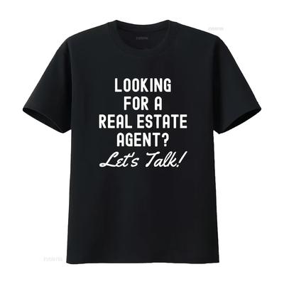 Damen Maklerin Immobilienmaklerin Look T-Shirt Schwarz Medium vintage gewaschen Stilvoll Mode Streetwear Designer Kleidung