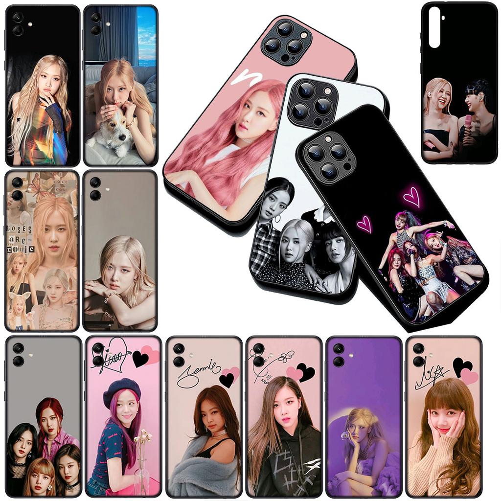 Soft Cover for Xiaomi Redmi Note 12 11 10 Pro 10A 10C 12C 14C A4 5G 4G Note12 Phone Case Kpop JISOOS Roses K-pop Black Coque