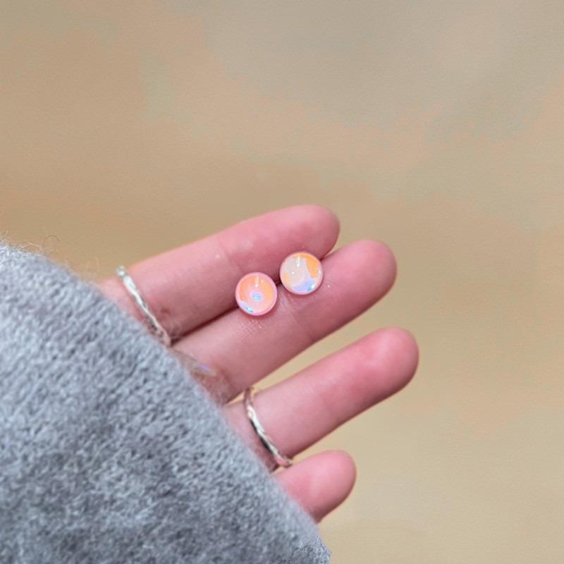 S925 Sterling Silver Ear Needles New Temperament Simple and Small Stud Earrings Women's Earrings Ear Holes Anti-blocking Earrings Jewelry