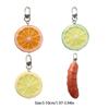 Cute Hot-dog Key Chain Creative Lemon Slice Orange Slice Model Simulation Bun Girl Heart Schoolbag Pendant Ornaments Gift