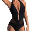 2025 New European & American Starfish Mesh Halter Neck One-Piece Swimsuit for Women