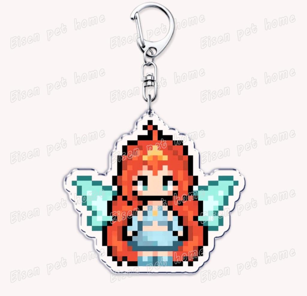 Cute Catoon Pixel Keychains for Women Bag Charm Fairy Stella Musa Tecna Magical Girl Fairies Keyrings Jewelry Friends Gifts