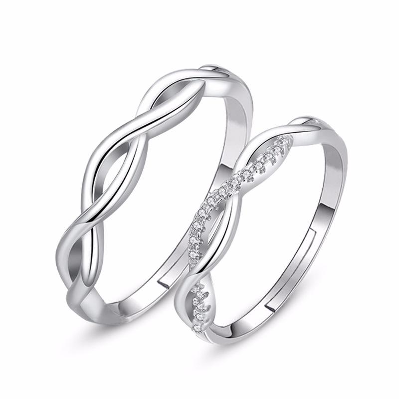 Classic Couple Rings For Men Women CZ Stone Trendy Wedding Lovers' Ring Jewelry Romantic Valentine's Day Present Ring Accessory
