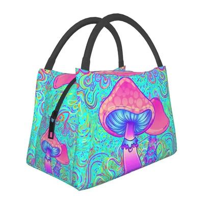 Pilz Trippy Psychedelisch Neon Pastell Goth Isolierte Lunchtaschen Auslaufsichere Kühltasche Thermische Lunchbox Strand Camping Reise
