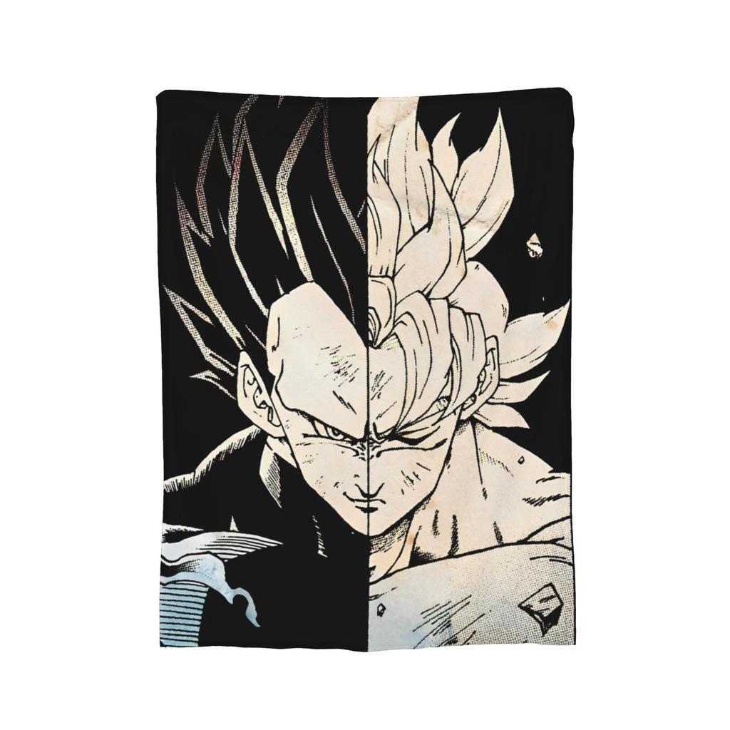 Goku Collage Flannel Blanket DBZ Japanese Anime Awesome Throw Blankets for Home Hotel Sofa 125*100cm Plush Thin Quilt,