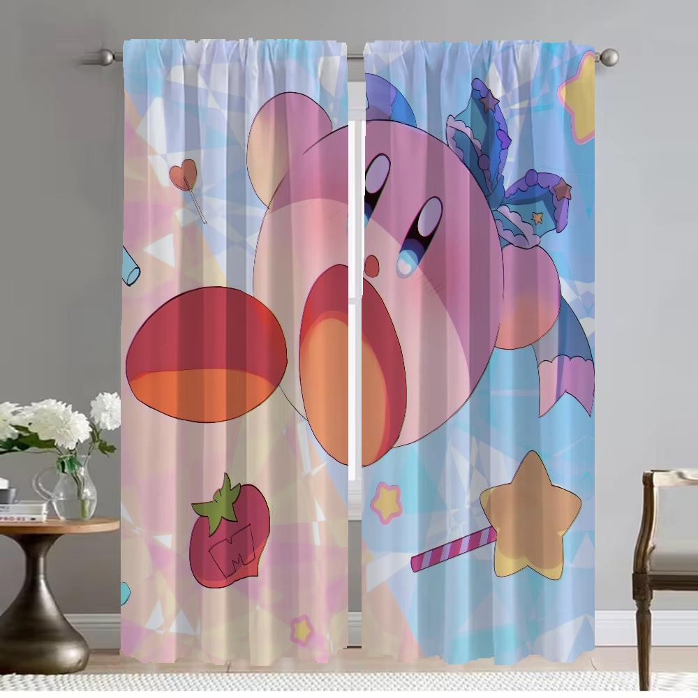 Kirbys Gardiner för Sovrum Moderna Vardagsrumsgardiner 2 Delar Rullgardiner Avskärmning Halloweendekoration Fönstergardin Kök